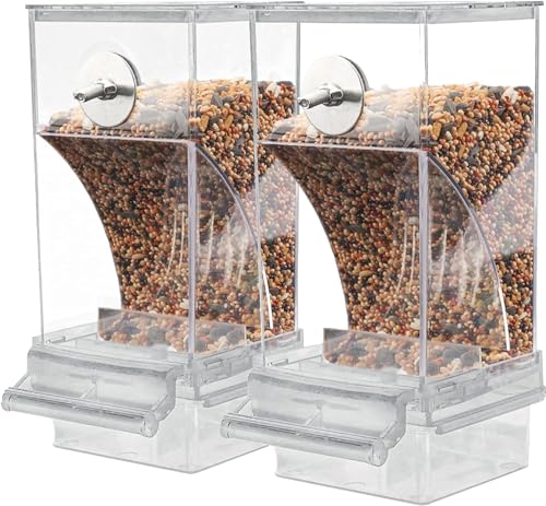 Automatischer Futterspender für Papageien, aus Acryl, transparent, für die meisten Vögel, Papageien, Kanarienvögel, Kakadu, 2 Stück Automatischer Futterspender für Papageien, aus Acryl, transparent, für die meisten Vögel, Papageien, Kanarienvögel, Kakadu, 2 Stück von Bimhayuu