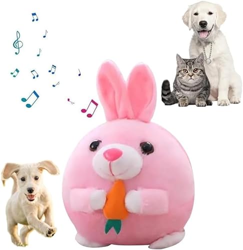 Bimhayuu Aktives bewegliches Haustier-Plüschspielzeug, interaktives Hundespielzeug, quietschend, beweglicher Hundeballspielzeug, waschbar, Cartoon-Schwein, Plüsch-Sound, elektronisches Hundespielzeug, von Bimhayuu