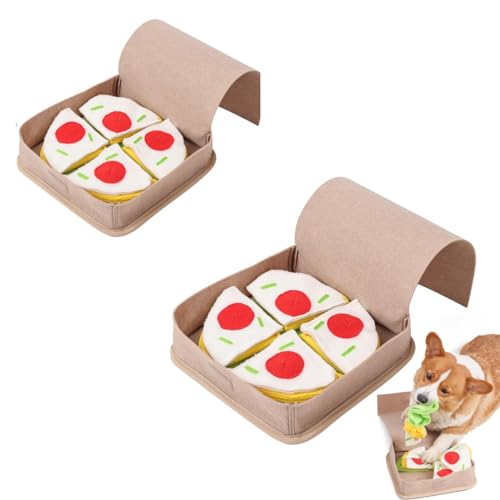 Bimhayuu Hundebox Pizzamatte Box Geist stimulierendes Pad langlebiges Plüsch-Puzzle-Spielzeug zum Verstecken und Verstecken langsames Füttern, Schnüffelteppich, Schnüffelspielzeug zur Förderung der von Bimhayuu