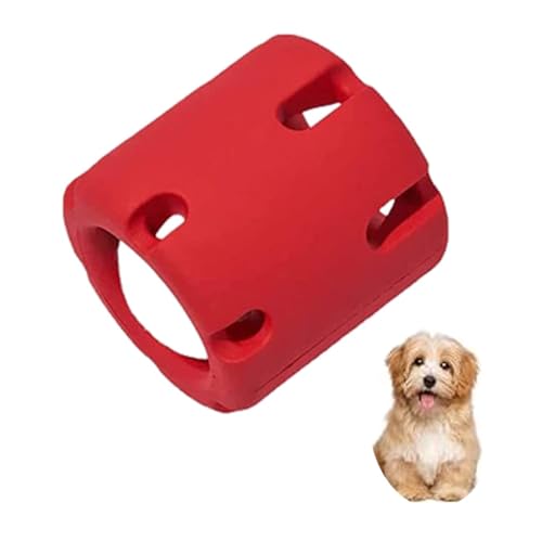 Bimhayuu Tennis-Trommel-Puzzle-Spielzeug, interaktives Kauspielzeug für Hunde, Rollball für Ihren geliebten Hund, 8,9 x 7,6 cm, drei Farben (rot) von Bimhayuu