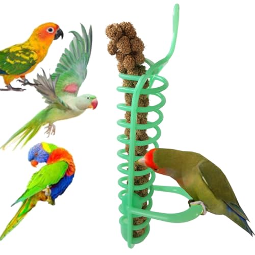 Futterkorb für Papageien, Futterkorb, Vogelfutterkorb, Spielzeug, Hirsehalter, Vogelspray, Vogelhalter, Sittiche, Papageien-Futterständer, Vogelkäfig, Vogelregal für Vögel (grün) von Bimhayuu