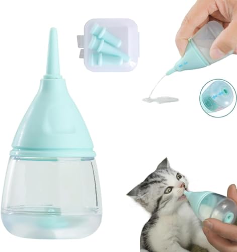 Kätzchen-Flaschen zum Stillen, für Katzen und Hunde, Welpenflaschen zum Stillen von Welpenmilch, Anti-Erstickungs-Design, mit 3 austauschbaren und wiederverwendbaren Silikon-Nippeln zum Füttern von Kätzchen-Flaschen zum Stillen, für Katzen und Hunde, Welpenflaschen zum Stillen von Welpenmilch, Anti-Erstickungs-Design, mit 3 austauschbaren und wiederverwendbaren Silikon-Nippeln zum Füttern von von Bimhayuu