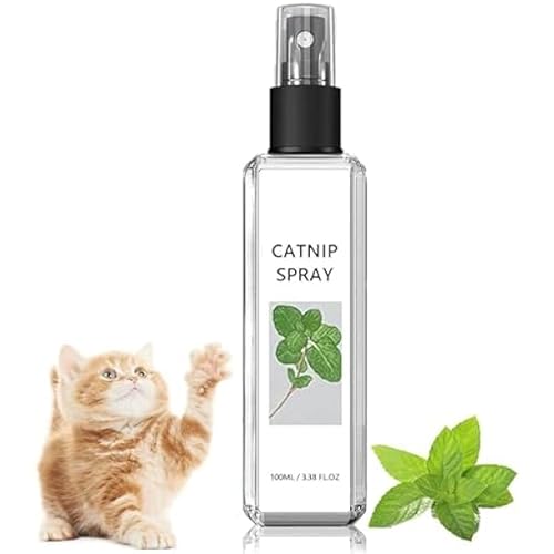 Katzenminze Spray für Kratzbaum Catnip Spray 100% Natürlich Haustiere Katzenminze Spray Katzenkratzspray-Nebel Transparentes Verhaltensspray für Katzen und Kätzchen Kratzspray für Katzen 100ml (1 PC) von Bimhayuu
