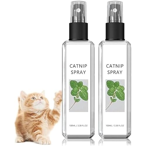 Katzenminze Spray für Kratzbaum Catnip Spray 100% Natürlich Haustiere Katzenminze Spray Katzenkratzspray-Nebel Transparentes Verhaltensspray für Katzen und Kätzchen Kratzspray für Katzen 100ml (2 PCS) von Bimhayuu