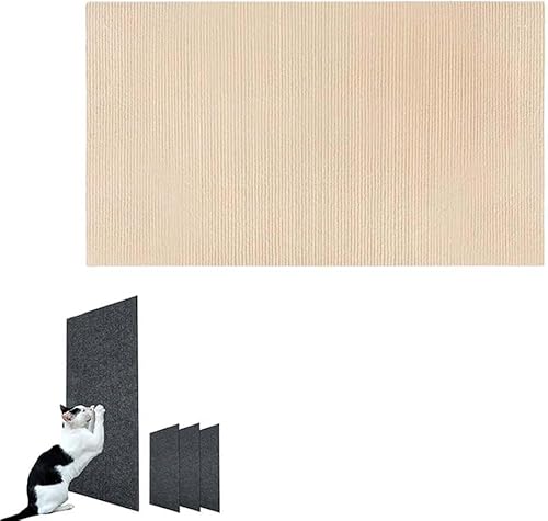 Selbstklebend Kratzteppich Katze Wand DIY Climbing Cat Scratcher Trimmbare Selbstkleber Kratzmatte Katze Selbstklebend Kratzteppich Katze Wand Kratzbretter Kratzmöbel Schutzung (40 * 200CM,Kahki) von Bimhayuu