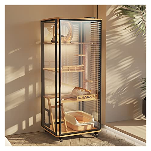 Cat Condos Panoramic glass cat house large space cat cage house practical wooden cat house pet indoor cat house cat cabinet cat house (E) Cat Villa von BinOxy