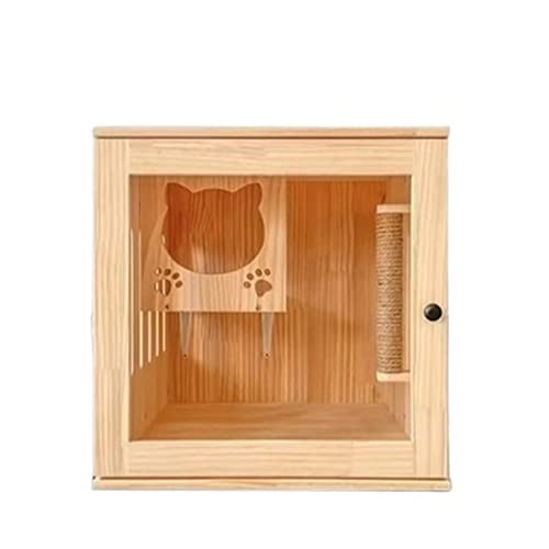 Katzenhütte Cat Villa Platte Seite transparent Luxus Katzenhaus Katzen Brutkäfig Katzenausstellungsschrank Katzenbett Cat Haustier Schrank Katzenraum Katzenvilla von BinOxy