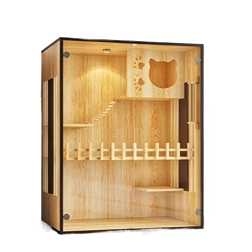 Katzenhütte Cat Villa Platte Seite transparent Luxus Katzenhaus Katzen Brutkäfig Katzenausstellungsschrank Katzenbett Cat Haustier Schrank Katzenraum Katzenvilla von BinOxy