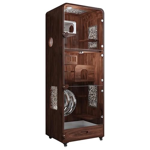 Katzenhütte Katzenschrank, Käfig, Villa, Massivholz, schwarzer Walnuss, übergroßer Eisnest-Heimkäfig aus Aluminiumlegierung Katzenvilla Katzenhütte Katzenschrank, Käfig, Villa, Massivholz, schwarzer Walnuss, übergroßer Eisnest-Heimkäfig aus Aluminiumlegierung Katzenvilla von BinOxy