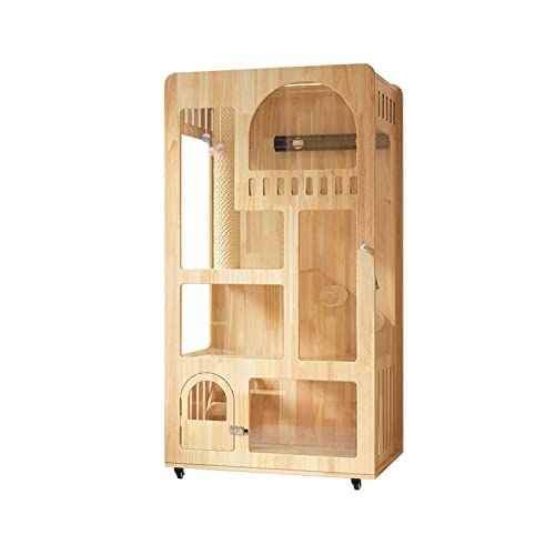 Katzenhütte Massivholz-Katzenvilla Katzenkäfig mit Toilette Hauskatzenhaus großer Katzenstreu-Katzenkaffee-Katzenschrank Katzenvilla Katzenhütte Massivholz-Katzenvilla Katzenkäfig mit Toilette Hauskatzenhaus großer Katzenstreu-Katzenkaffee-Katzenschrank Katzenvilla von BinOxy