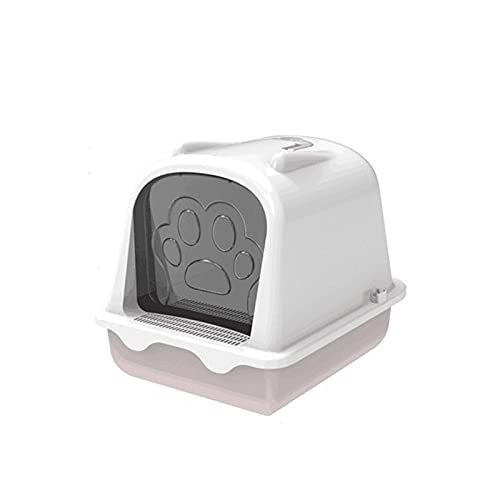 Katzenklo Clamshell Katze Wurf Box Voll geschlossen Große Katze Toilette Deodorant Abnehmbare Katze Wurf Box Poop Supplies Katzentoilette (Color : A) von BinOxy