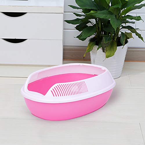 Katzenklo Halbgeschlossene Katze Toilette Sandbecken Desodorierende Katze Poop Basin Cat Supplies Super Extra Große Katze Wurf Box Katzentoilette (Color : Roze, Size : S-37x27x12.5cm) von BinOxy