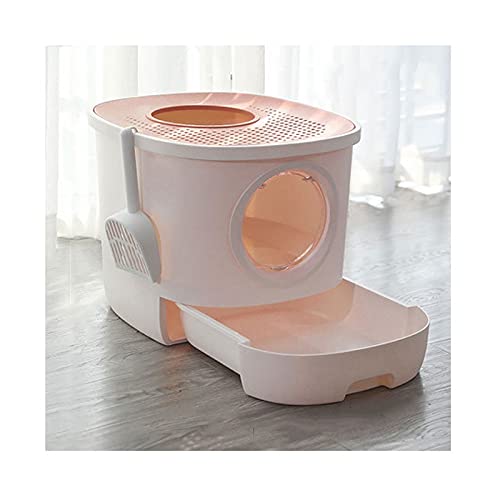 Katzenklo Halbgeschlossene Schubladenart Katze Wurf Box Doppel-Eingang Desodorieren von Katzen-Toiletten Große Größe mit Löffel PET Toilette Katzentoilette (Color : C) von BinOxy