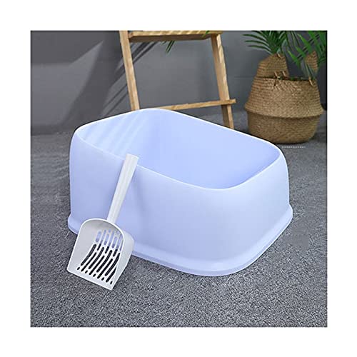 Katzenklo Offene Katze Wurf Box Splash-Proof Mit Katze Wurf Scoop SHEMI-BEHANDLUNG CAT Wurf Box Frosted Textur Katze Toilette for Haustier Kätzchen Katzentoilette (Size : B) von BinOxy