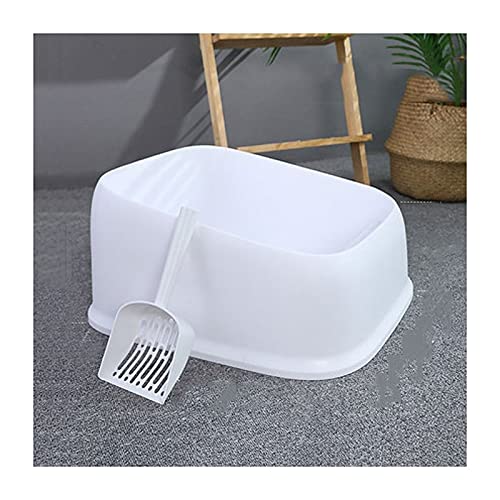 Katzenklo Offene Katze Wurf Box Splash-Proof Mit Katze Wurf Scoop SHEMI-BEHANDLUNG CAT Wurf Box Frosted Textur Katze Toilette for Haustier Kätzchen Katzentoilette (Size : C) von BinOxy