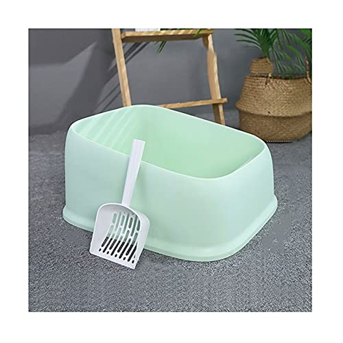 Katzenklo Offene Katze Wurf Box Splash-Proof Mit Katze Wurf Scoop SHEMI-BEHANDLUNG CAT Wurf Box Frosted Textur Katze Toilette for Haustier Kätzchen Katzentoilette (Size : D) von BinOxy