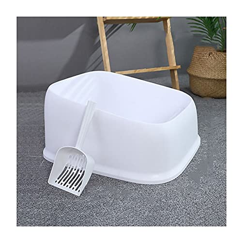 Katzenklo Offene Katze Wurf Box Splash-Proof Mit Katze Wurf Scoop SHEMI-BEHANDLUNG CAT Wurf Box Frosted Textur Katze Toilette for Haustier Kätzchen Katzentoilette (Size : F) von BinOxy