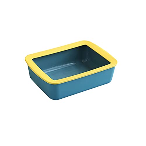 Katzenklo Quadratische Katze Wurf Box Halbschloss Katze Wurf Box Splash-Proof Große Katze Poop Box Offene Tablett Katze Toilette Kitty Supplies Katzentoilette (Color : A) von BinOxy