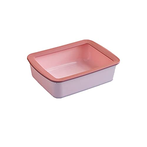 Katzenklo Quadratische Katze Wurf Box Halbschloss Katze Wurf Box Splash-Proof Große Katze Poop Box Offene Tablett Katze Toilette Kitty Supplies Katzentoilette (Color : B) von BinOxy