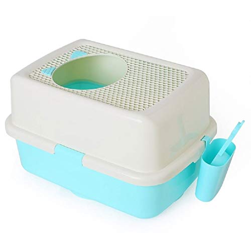 Katzentoilette Top Eingang Gitter Automatische Deodorant Katzentoilette Großer Haustier Mülleimer Haustierbedarf Katzentoilette Katzentoilette (Farbe: Blau) von BinOxy