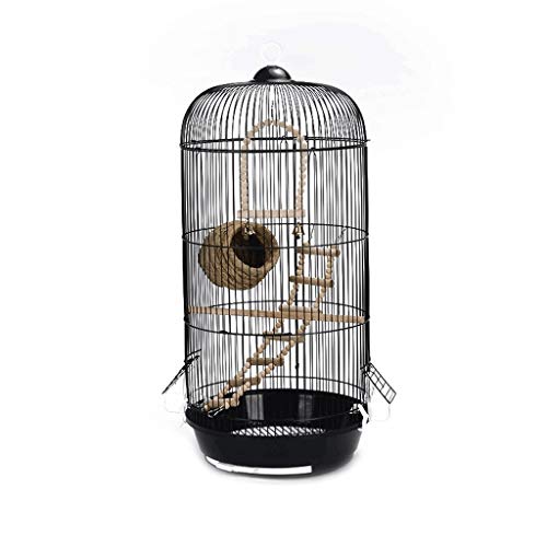 Vogelkäfig, klassisch, luxuriös, rund, Kuppel, Vogelkäfig, Sittich, Wildvogel, Spatzenvogel, Kanarienvogel, Höhe 74 cm, Schwarz von BinOxy