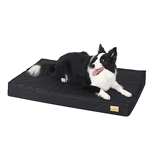 BingoPaw Orthopädisches Hundebett mittelgroße Hunde, Hundekissen Waschbar Flauschig, Hundematte Hundematratze mit Abnehmbarem Deckel für Hundekäfig, Grau, L 92x56x8 cm von BingoPaw