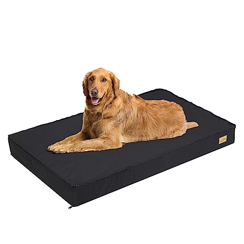 BingoPaw Orthopädisches Hundekissen große Hunde: waschbares Hundebett Grosse Hunde mit 2 in 1 abnehmbar Bezug, wasserdichte Hundematten Hundematratze für XL Hundebox 105x70x10cm, Grau von BingoPaw