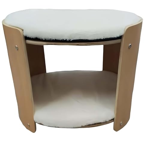 BingoPaw Katzenbett 2 Etagen, Katzenschlafplatz mit abnehmbaren Plüschmatten & 2 Katzenlöchern, Katzenhaus mit 2 Plüschbett, Katzenmöbel Katzen, Katzenhöhle Indoor, Natur+Beige BingoPaw Katzenbett 2 Etagen, Katzenschlafplatz mit abnehmbaren Plüschmatten & 2 Katzenlöchern, Katzenhaus mit 2 Plüschbett, Katzenmöbel Katzen, Katzenhöhle Indoor, Natur+Beige von BingoPaw