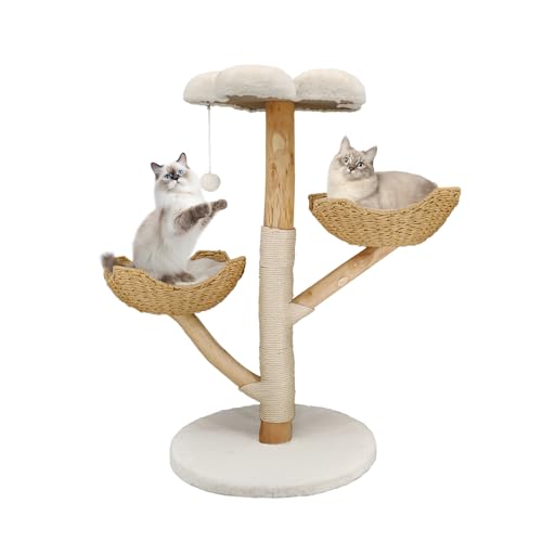 BingoPaw Kratzbaum Modern Katzenbaum Holz: 111cm Luxus Katzenkratzbaum mit 2 Weidenkorb Sisalstamm Sitzplattform Plüschball, Groß Katzenturm für mehr Katzen BingoPaw Kratzbaum Modern Katzenbaum Holz: 111cm Luxus Katzenkratzbaum mit 2 Weidenkorb Sisalstamm Sitzplattform Plüschball, Groß Katzenturm für mehr Katzen von BingoPaw
