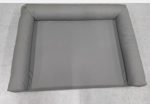 BingoPaw Orthopädisches Haustierbett 80 x 60 cm Hundebett mit Erhöhten Seitenwänden, 9 cm Höhe, Hundesofa für Kleine Hunde, Grau von BingoPaw