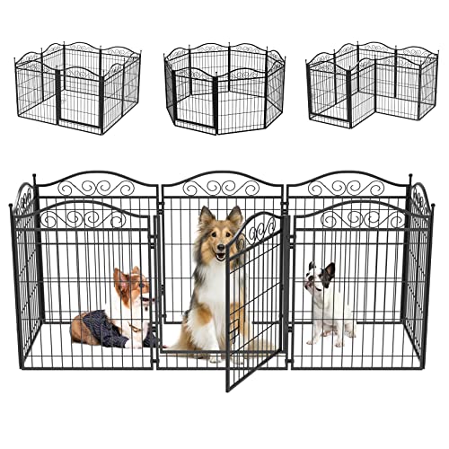 BingoPaw Welpenlaufstall XXL 80cm Hoch: 8-teilig Schwerlast Gitter Metall Laufstall Freilaufgehege für Hunde Kaninchen Katzen Hasen von BingoPaw