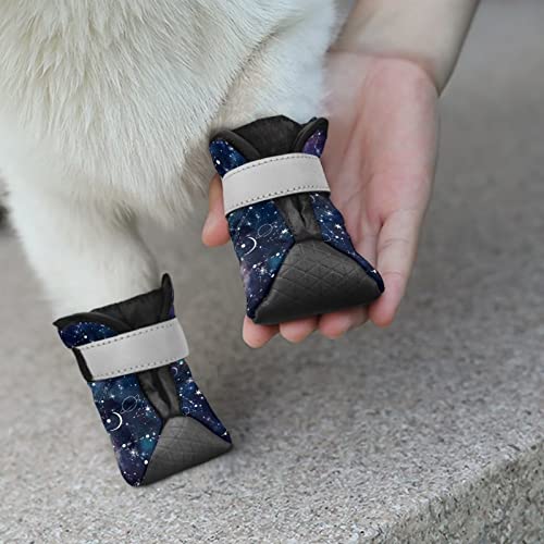 Binienty Schnauzer Hunde-Schuhe und Pfotenschutz mit verstellbarem reflektierendem Klettverschluss für kleine bis große Hunde, 4 Stück von Binienty