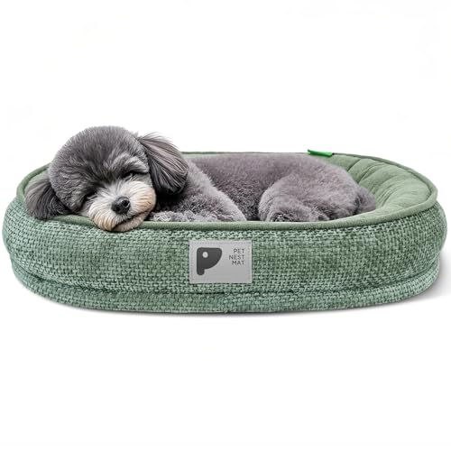 Hundebetten für kleine Hunde, orthopädisches Bett mit abnehmbarem Bezug und rutschfester Unterseite, Couchbett mit vierseitiger Nackenrolle, Grün, Größe L Hundebetten für kleine Hunde, orthopädisches Bett mit abnehmbarem Bezug und rutschfester Unterseite, Couchbett mit vierseitiger Nackenrolle, Grün, Größe L von Bininl