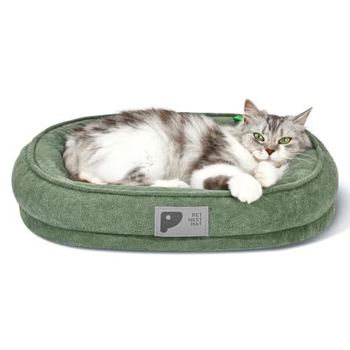 Orthopädisches Hundebett für Welpen und Kätzchen, weiches Katzenbett für Hauskatzen, waschbares Hundebett mit abnehmbarem Bezug und rutschfester Unterseite mit vierseitiger Nackenrolle, Grün, Größe M Orthopädisches Hundebett für Welpen und Kätzchen, weiches Katzenbett für Hauskatzen, waschbares Hundebett mit abnehmbarem Bezug und rutschfester Unterseite mit vierseitiger Nackenrolle, Grün, Größe M von Bininl