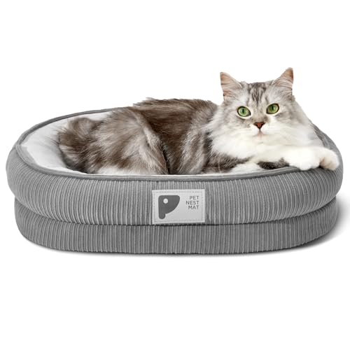 Orthopädisches Hundebett für Welpen und Katzen, Hundesofa mit Eierkiste, Schaumstoff, Hundesofa mit vierseitiger Nackenrolle, abnehmbarem Bezug und rutschfester Unterseite, Grau, M Orthopädisches Hundebett für Welpen und Katzen, Hundesofa mit Eierkiste, Schaumstoff, Hundesofa mit vierseitiger Nackenrolle, abnehmbarem Bezug und rutschfester Unterseite, Grau, M von Bininl