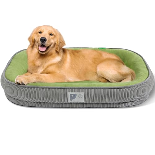Orthopädisches Hundebett für große Hunde Schlafsofa mit Eierkiste, Schaumstoff Hundesofa Bett mit Vierseitiger Nackenrolle, abnehmbarem Bezug & rutschfester Unterseite, XXL Orthopädisches Hundebett für große Hunde Schlafsofa mit Eierkiste, Schaumstoff Hundesofa Bett mit Vierseitiger Nackenrolle, abnehmbarem Bezug & rutschfester Unterseite, XXL von Bininl