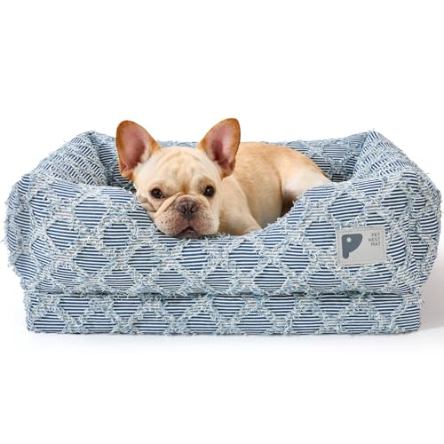 Orthopädisches Hundebett mit Seiten, für kleine Hunde/Katzen, mit abnehmbarem Bezug und rutschfester Unterseite, mittelgroße Hunde, 59,9 x 47,8 cm, Blau Orthopädisches Hundebett mit Seiten, für kleine Hunde/Katzen, mit abnehmbarem Bezug und rutschfester Unterseite, mittelgroße Hunde, 59,9 x 47,8 cm, Blau von Bininl