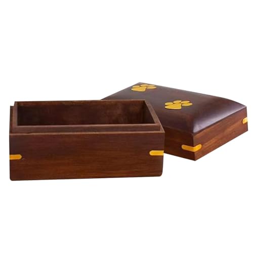 Biniveil Aschebox für Haustiere, Feuerbestattungsbox für Haustiere | Elegante Urnenbox aus für geschätzte Haustiererinnerungen | Erinnerungsbox mit Pfotenabdruck für die Asche von Hunden oder von Biniveil