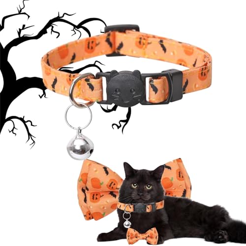 Biniveil Katzenhalsband für Halloween - Abnehmbare Halloween-Fliege mit klingelnder Glocke,Hunde-Katzen-Kostüme, Zubehör für Reisen, Fotografie, Zuhause, Spazierengehen, Hochzeit Biniveil Katzenhalsband für Halloween - Abnehmbare Halloween-Fliege mit klingelnder Glocke,Hunde-Katzen-Kostüme, Zubehör für Reisen, Fotografie, Zuhause, Spazierengehen, Hochzeit von Biniveil