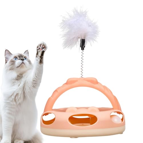 Biniveil Katzenspielzeug Kugelbahn,Kugelbahn Katzenspielzeug,Katzen-Kugelbahnspielzeug mit Feder - Interaktives Kätzchen-Jagdspielzeug mit Feder, multifunktionales Spielspaß-Katzenspielzeug für Biniveil Katzenspielzeug Kugelbahn,Kugelbahn Katzenspielzeug,Katzen-Kugelbahnspielzeug mit Feder - Interaktives Kätzchen-Jagdspielzeug mit Feder, multifunktionales Spielspaß-Katzenspielzeug für von Biniveil