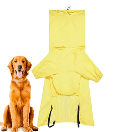 Biniveil Regenmantel Für Hunde - Haustier Schutzbekleidung Mit Zughaken-Öffnung Und Reflexstreifen | Einstellbarer Poncho Für Größere Hunde Bei Wanderungen Und Outdoor-Abenteuern von Biniveil