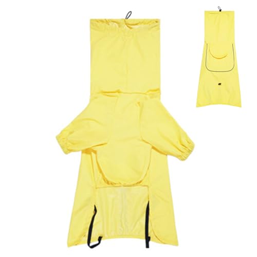 Biniveil Regenmantel für Hunde - wasserdichte Regenjacke Mit Leinenöffnung Und Reflektierenden Streifen | Einstellbarer Poncho Für Ausflüge Wanderungen Bei Regen Für mittelgroße bis große Hunde von Biniveil