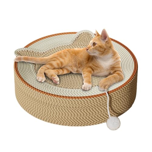 Biniveil Runder Katzenkratzer, Katzenkratzspielzeug - Rundes Kratzbett für Kätzchen - Verschleißfeste Kratzlounge für kleine, mittelgroße und große Katzen Biniveil Runder Katzenkratzer, Katzenkratzspielzeug - Rundes Kratzbett für Kätzchen - Verschleißfeste Kratzlounge für kleine, mittelgroße und große Katzen von Biniveil