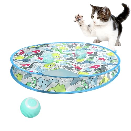Biniveil Übungsspielzeug mit versteckter Abdeckung für Hauskatzen, wiederaufladbares elektrisches Katzenspielzeug, Katze Kätzchen Elektrische Jagd Spielmatte Spielzeug, Heimtierbedarf, von Biniveil