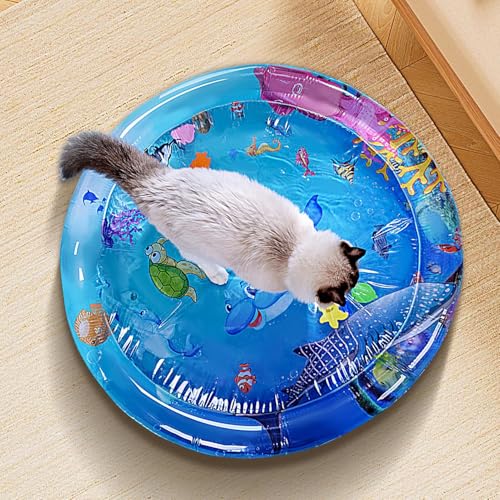 Biniveil Wassermatte Katze | Sensorische Wasserspielmatte | Wassersensorische Matte | Aufblasbare Wassersensor Spielmatte | Interaktives Katzenspielzeug Zum Spielen | Für Katzen Hunde 100cm Biniveil Wassermatte Katze | Sensorische Wasserspielmatte | Wassersensorische Matte | Aufblasbare Wassersensor Spielmatte | Interaktives Katzenspielzeug Zum Spielen | Für Katzen Hunde 100cm von Biniveil
