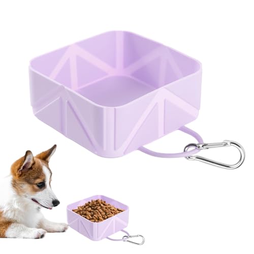 Hundewassernapf für Reisen | Klappbarer Futterbehälter Für Haustiere | 500ml Transportierbarer Napf Für Hunde Katzen Kaninchen Boot Auto Outdoor Aktivitäten Wandern Camping Reisen von Biniveil