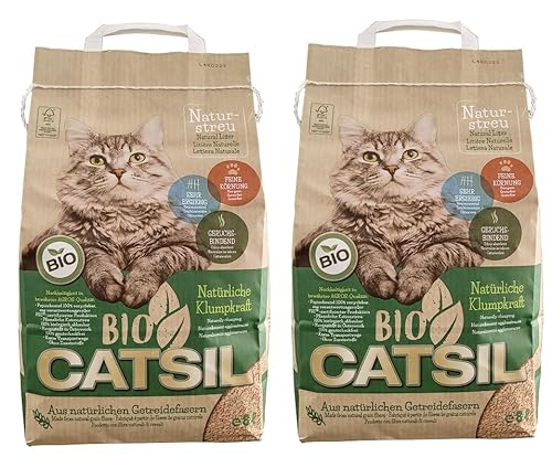 Bio-CATSIL Naturstreu Katzenstreu 2 x 8 Liter von Bio-Catsil