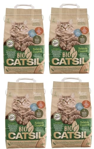 Bio-CATSIL Naturstreu Katzenstreu 4 x 8 Liter von Bio-Catsil