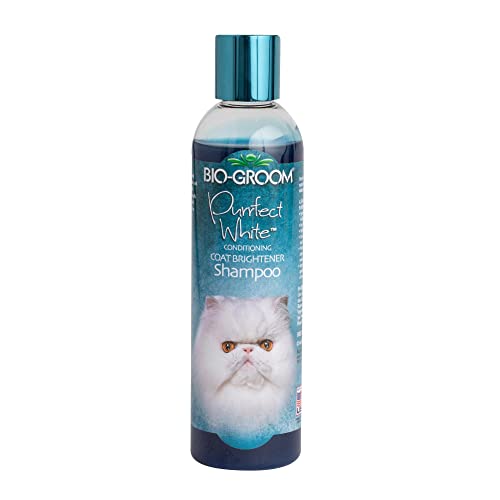 Bio-Groom - Katzenshampoo - Für weiße und helle Fellfarben - Aufheller - Gegen Trockenheit und Verfilzungen - Auf Kokosnussölbasis - 236 ml von Bio-groom