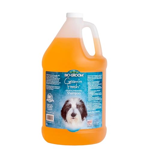 Bio-Groom - Groom 'n Fresh - Desodorierendes Hundeshampoo und Welpenshampoo - Geruchseliminierend - Mit Sojaprotein und Aloe Vera - Frei von Parabenen - 3.8 L Bio-Groom - Groom 'n Fresh - Desodorierendes Hundeshampoo und Welpenshampoo - Geruchseliminierend - Mit Sojaprotein und Aloe Vera - Frei von Parabenen - 3.8 L von Bio-groom